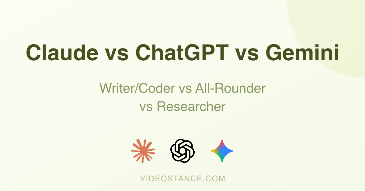 Claude vs ChatGPT vs Gemini: Writer/Coder vs All-Rounder vs Researcher